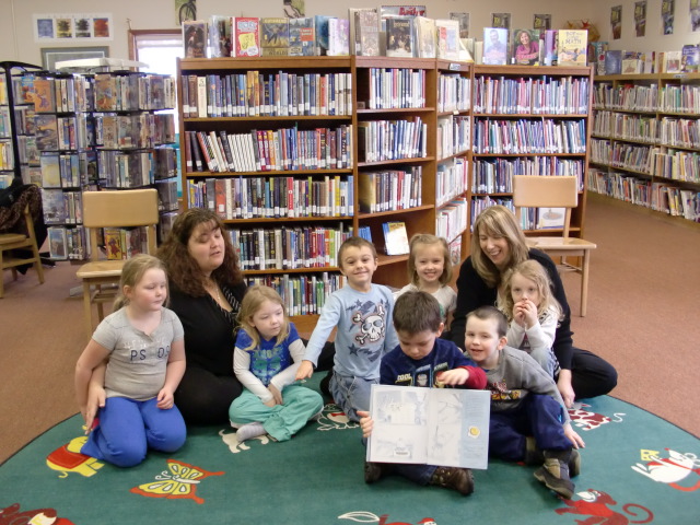 preschool comes to the library to read!
